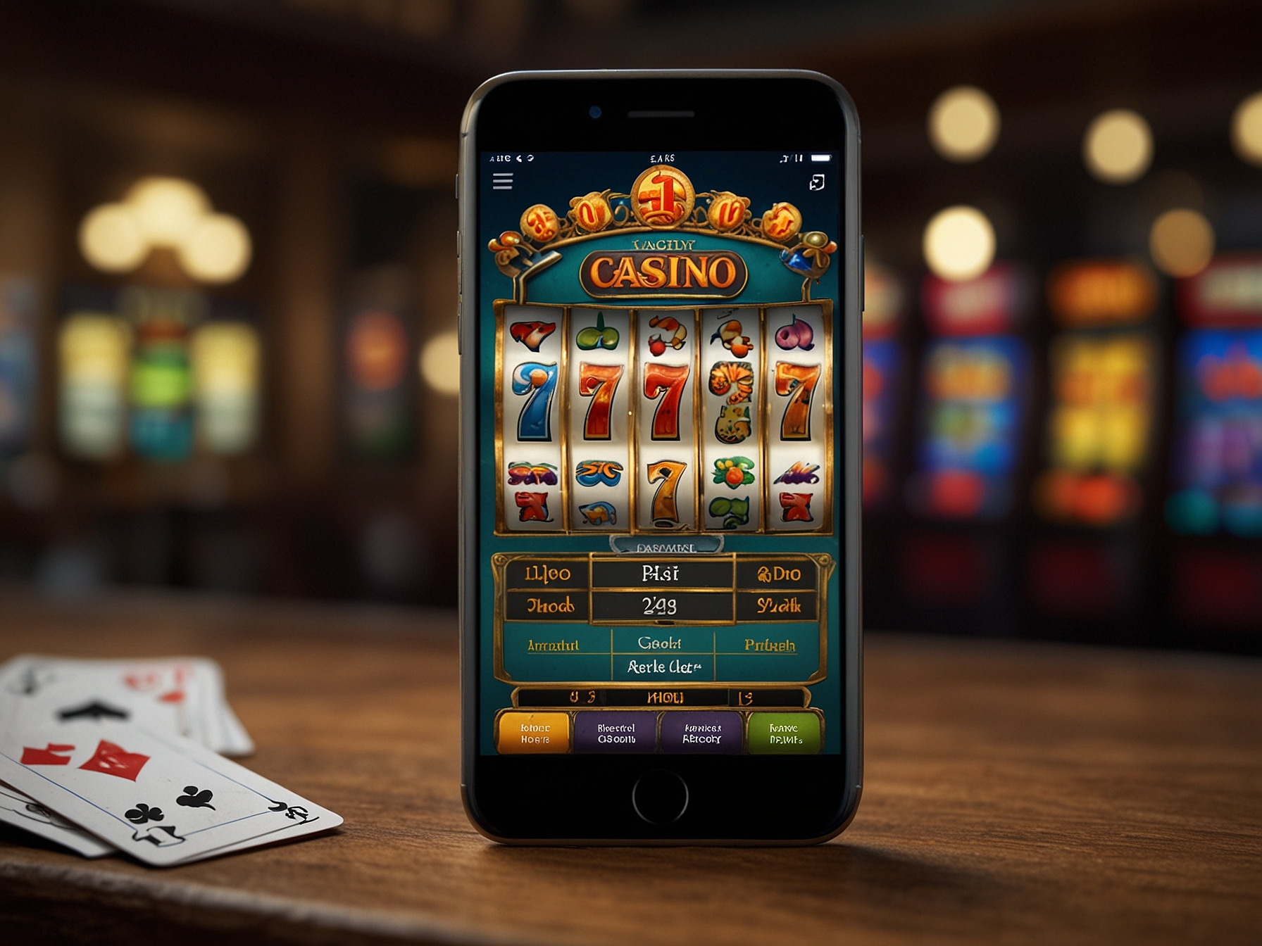 Mobile app on phone screen